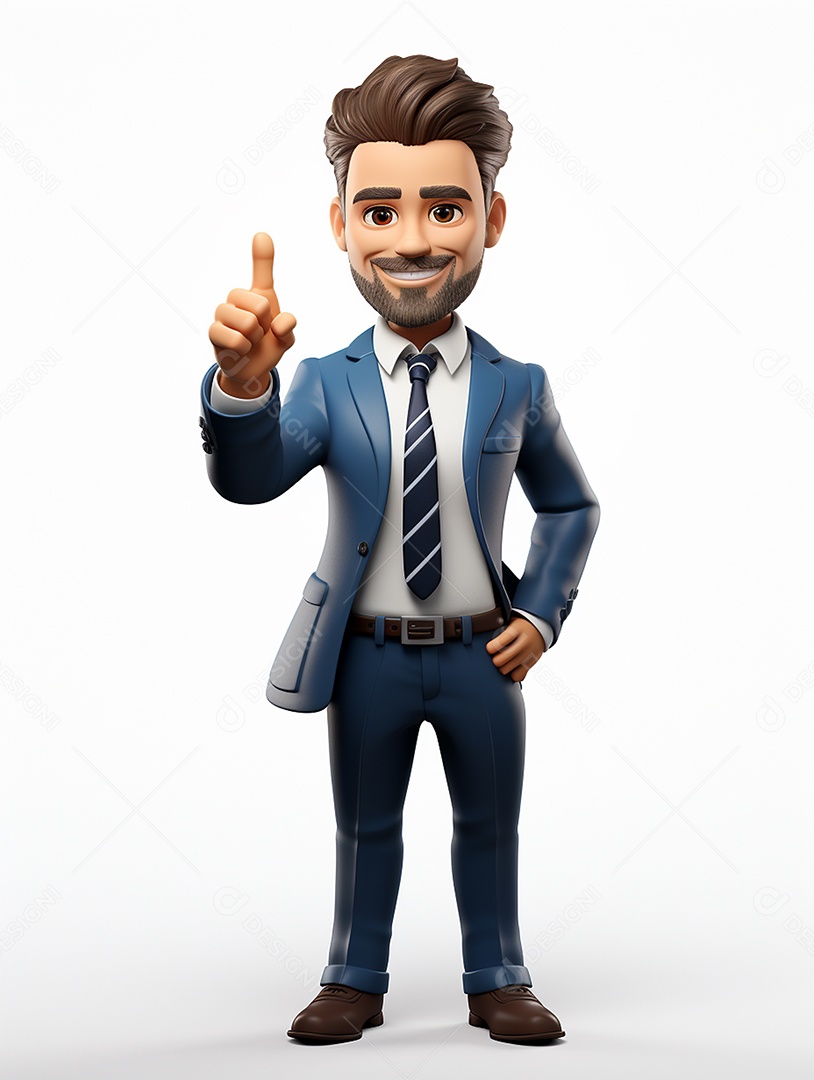 Desenho de homem jovem de negócio