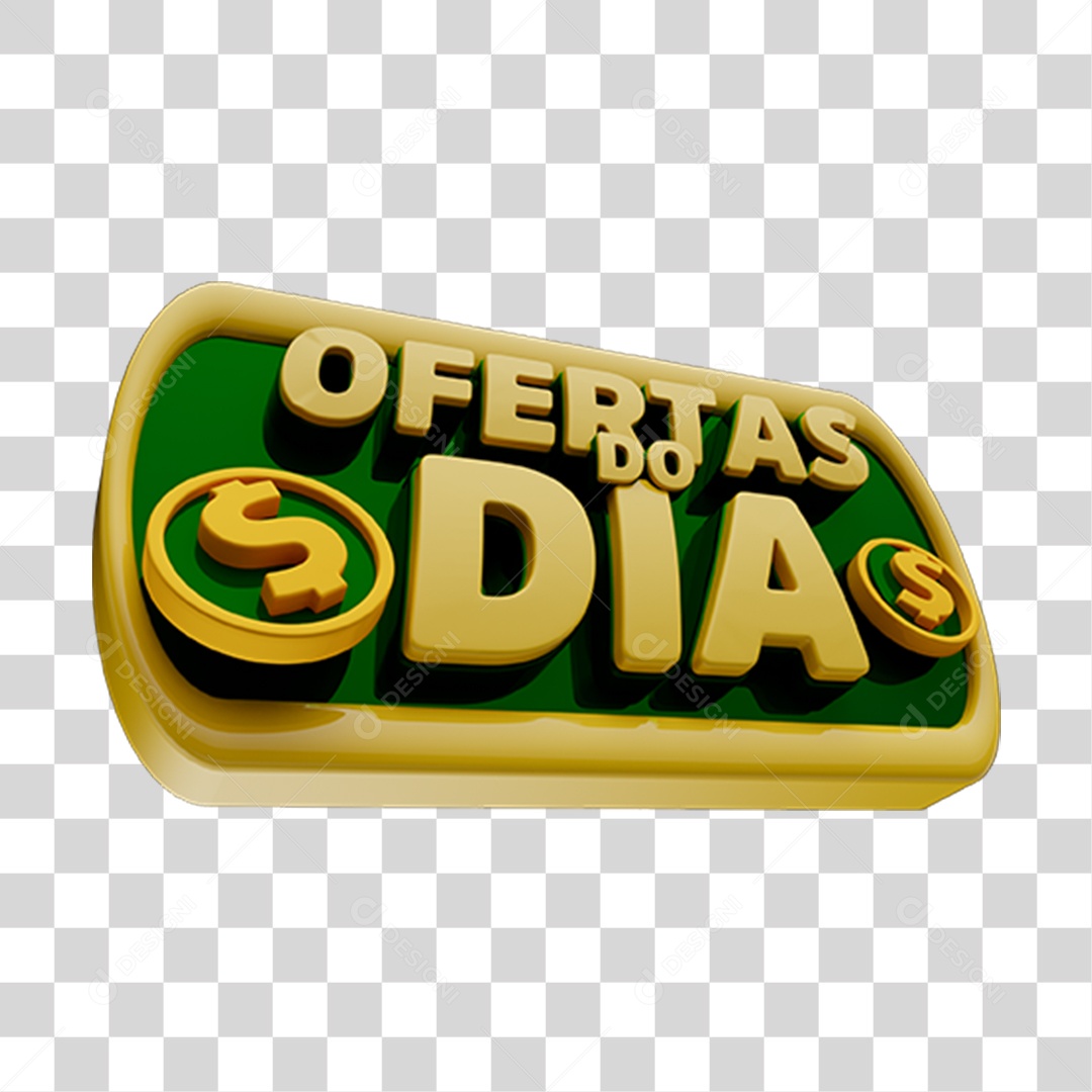 Selo 3D Ofertas do Dia Para Composição PNG Transparente