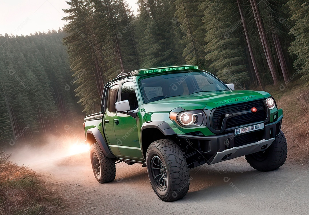 Retrato de carro realista em uma estrada