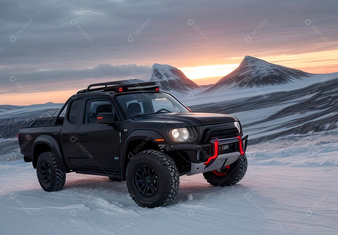 Retrato de carro realista em uma estrada