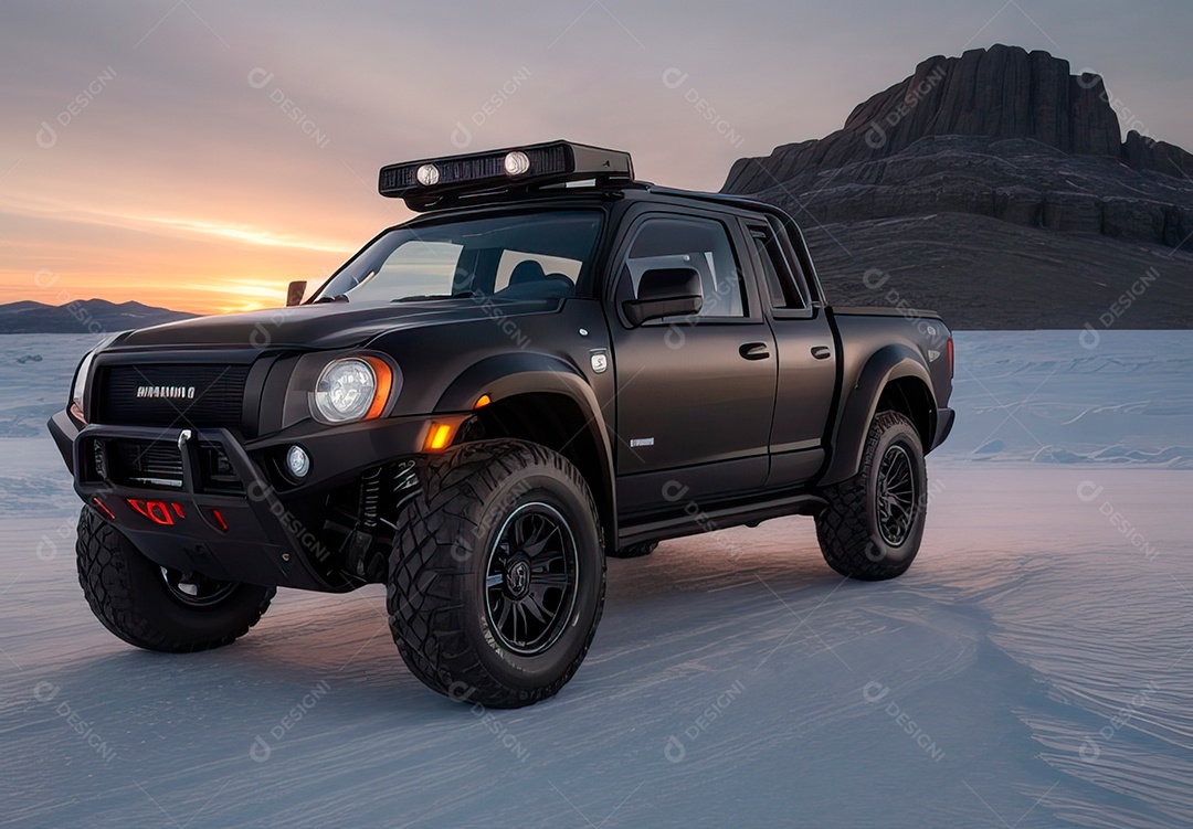 Retrato de carro realista em uma estrada