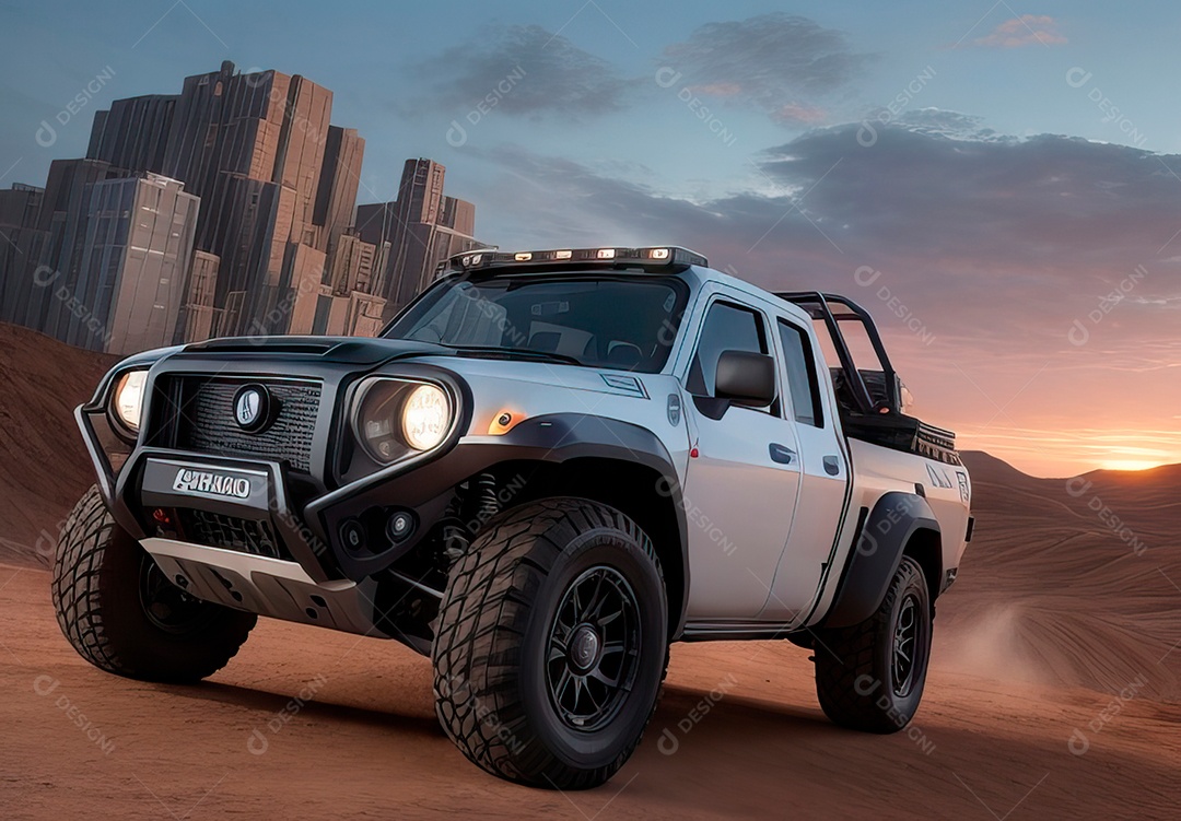 Retrato de carro realista em uma estrada