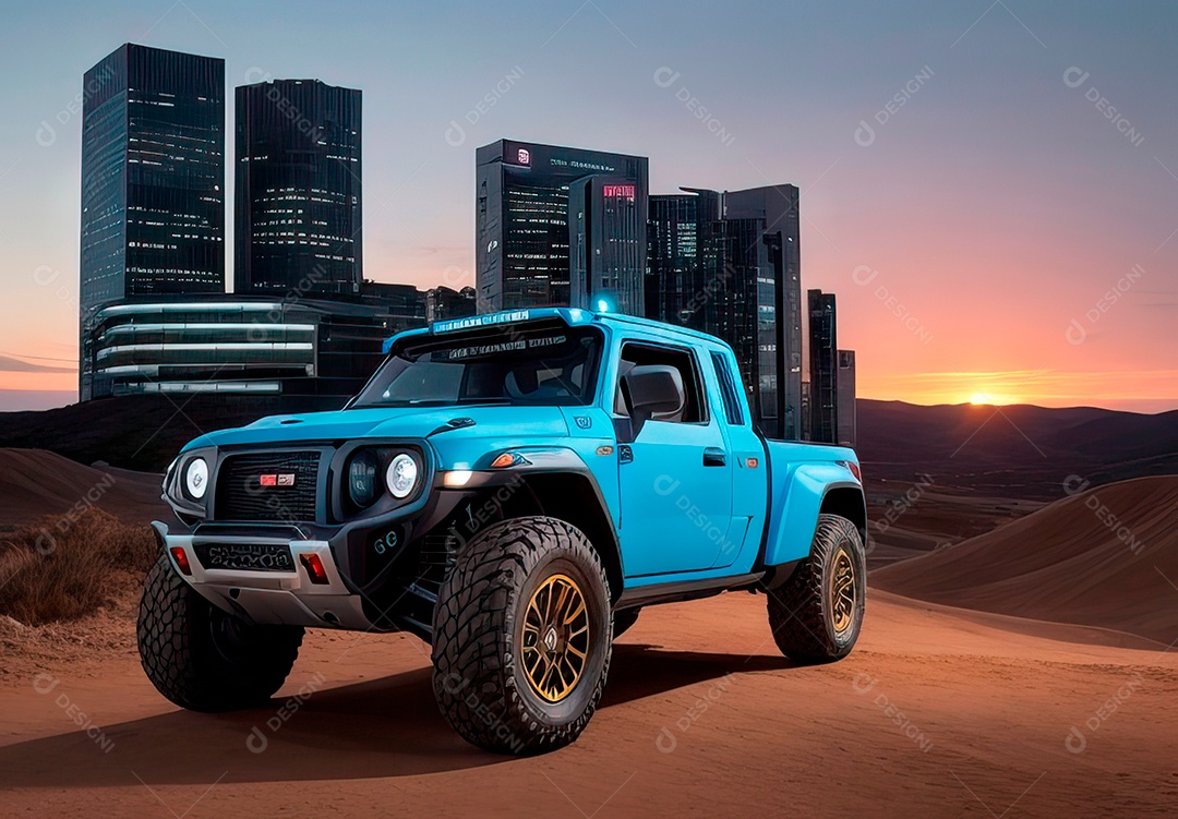 Retrato de carro realista em uma estrada