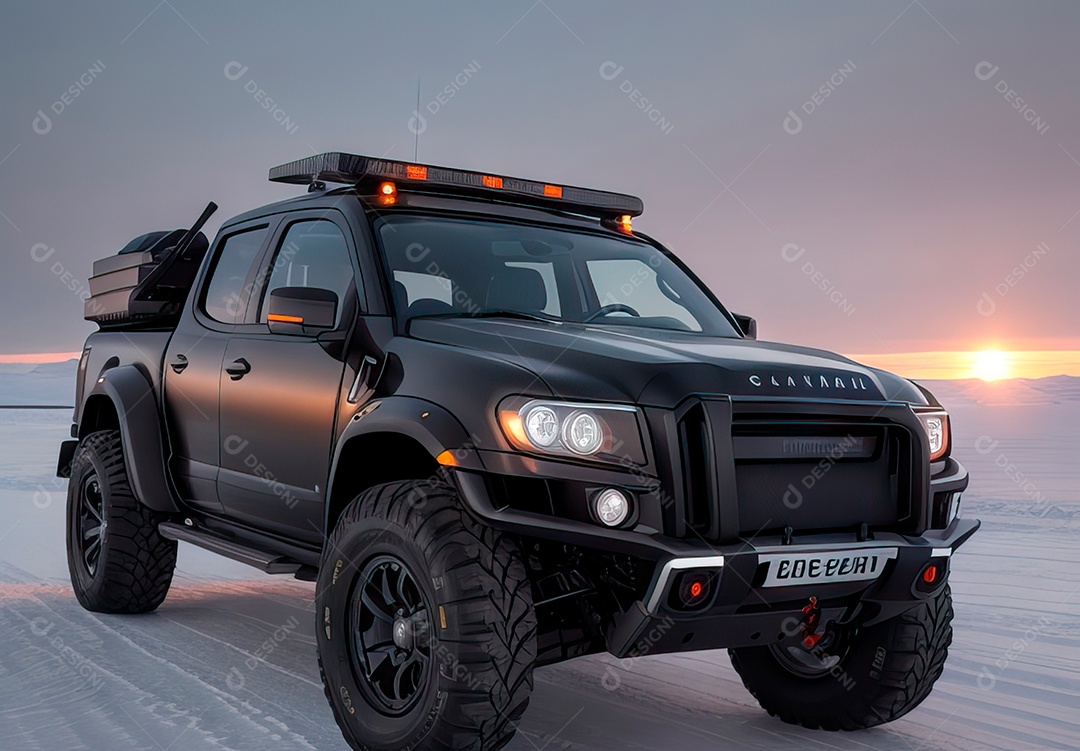 Retrato de carro realista sobre estrada