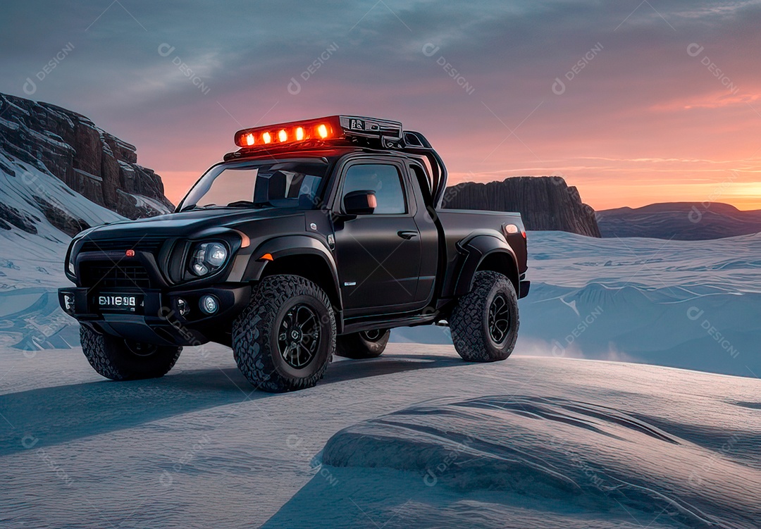 Retrato realista de carro sobre uma rua movimentada