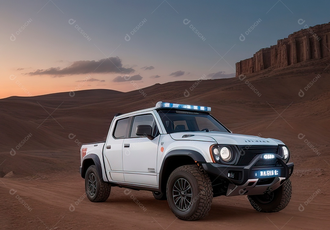 Retrato de carro realista sobre estrada