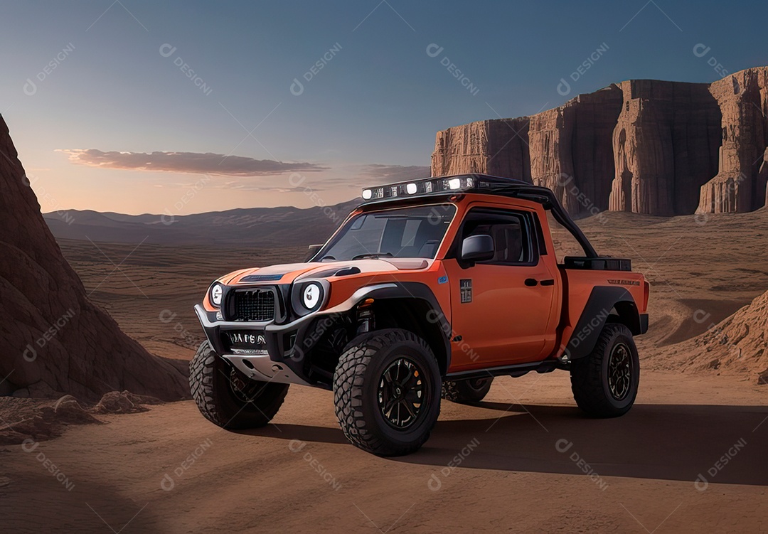 Retrato de carro realista sobre estrada