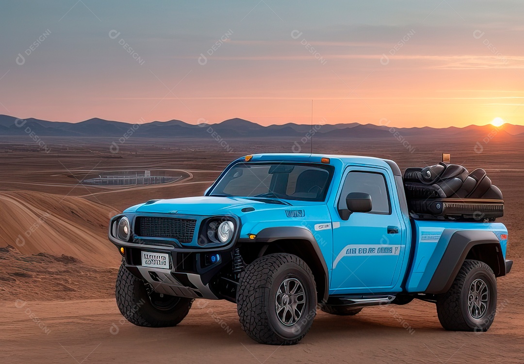 Retrato de carro realista sobre estrada