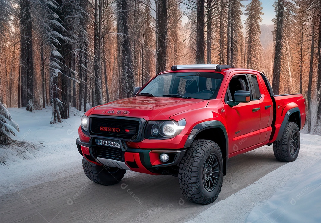 Retrato de carro realista sobre estrada