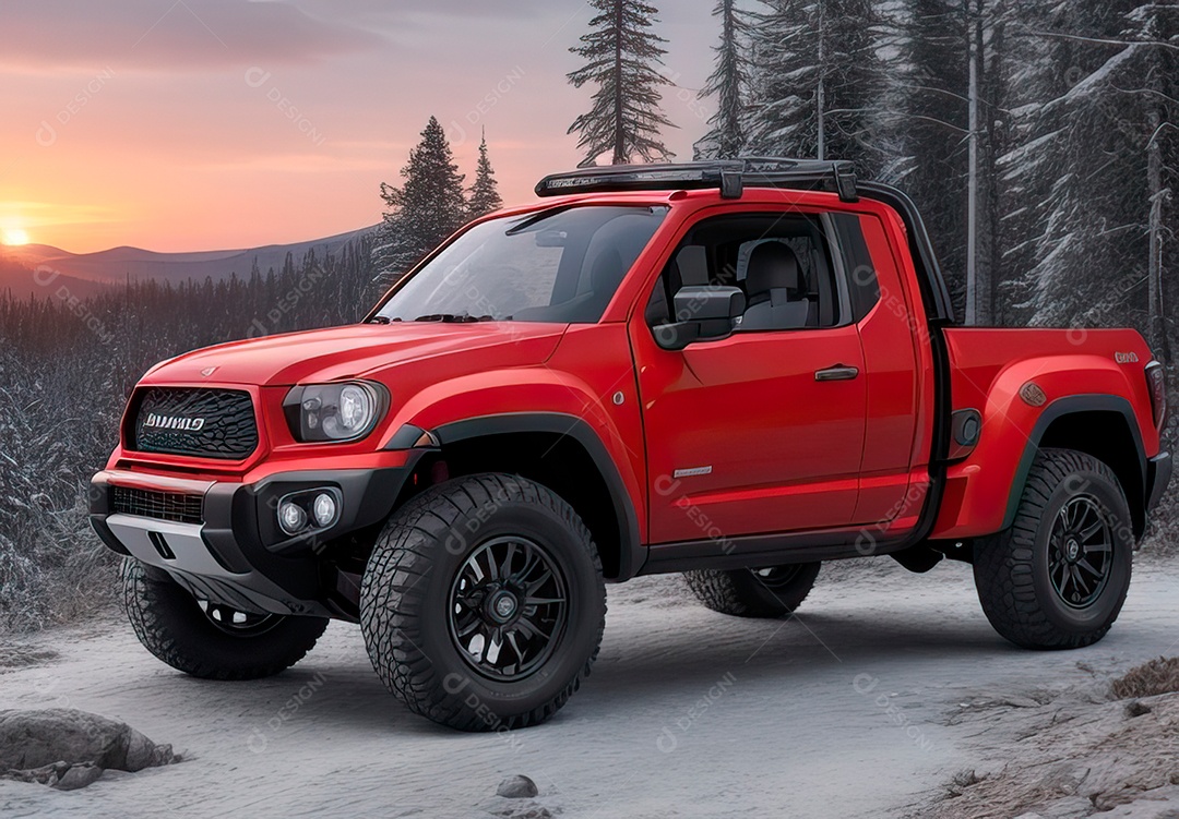 Retrato realista de carro sobre uma rua movimentada