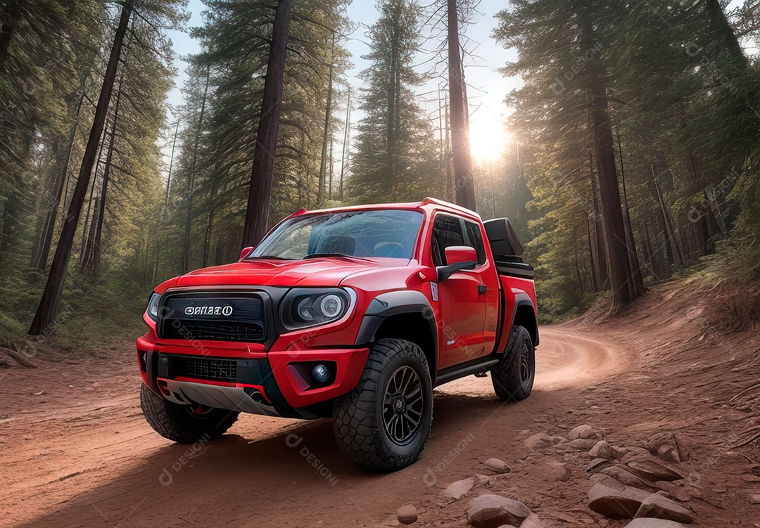 Retrato realista de carro sobre uma rua movimentada