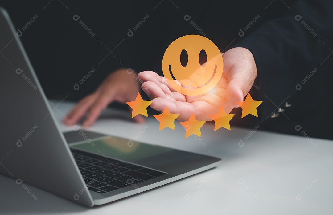 Conceito de Pesquisa de Satisfação do Cliente, aplicativo on-line de classificação de experiência de serviço