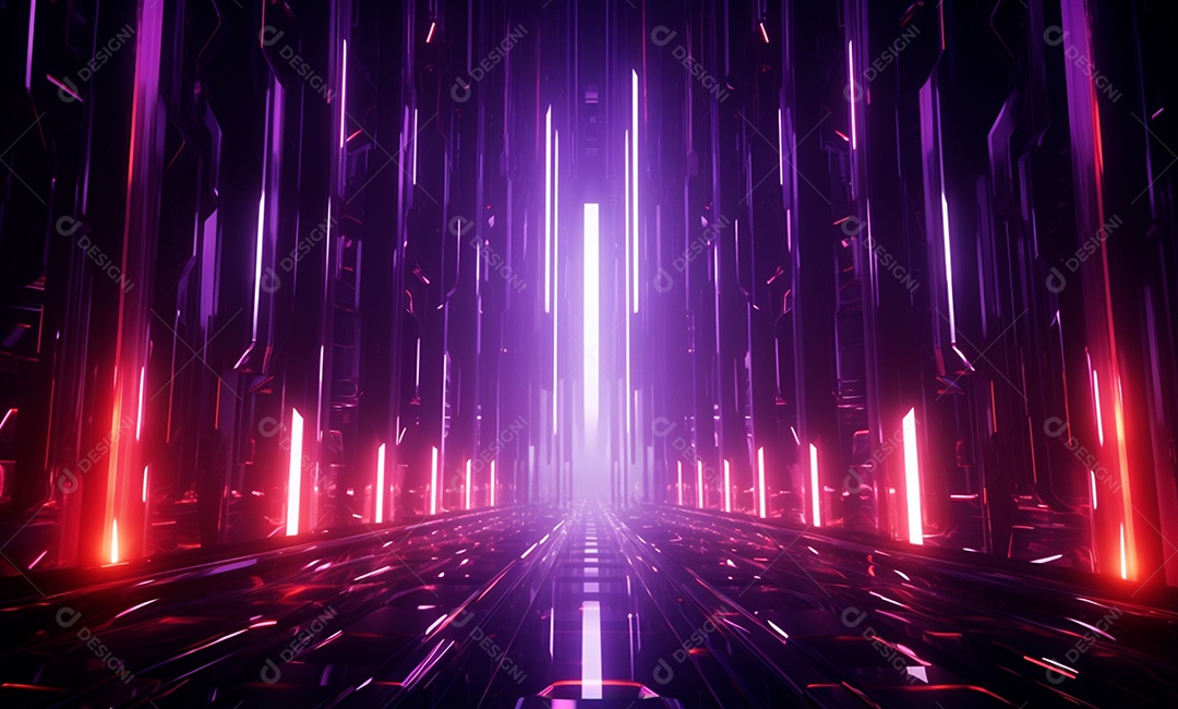 Fundo de luz neon tecnológico para composição