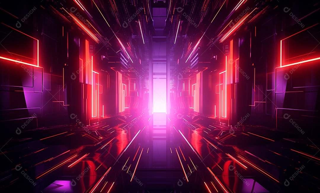 Fundo de luz neon tecnológico para composição