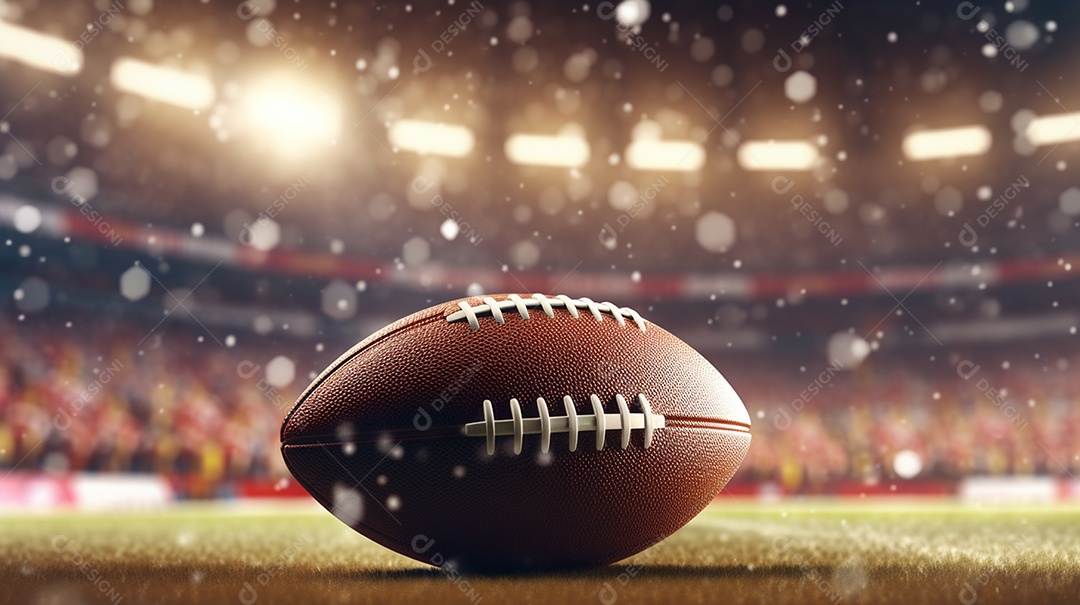 Futebol americano de colagem na grama.