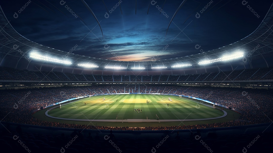 Vista do estádio esportivo internacional.