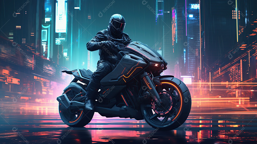 Motocicleta futurista design arrojado