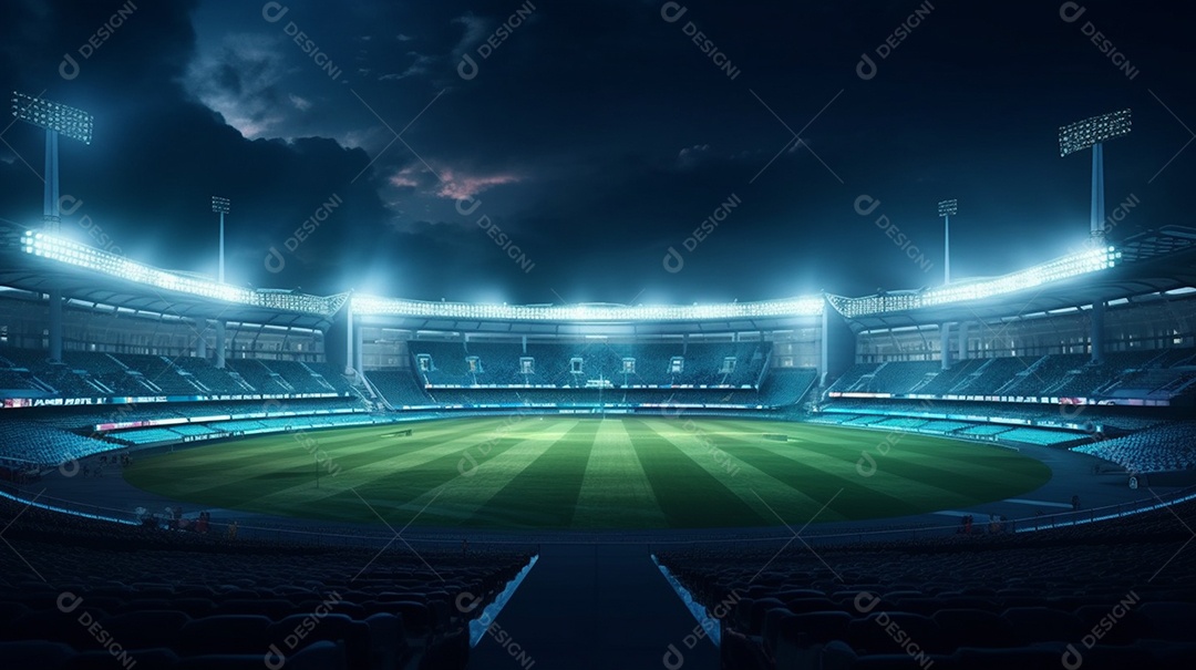 Vista do estádio esportivo internacional.