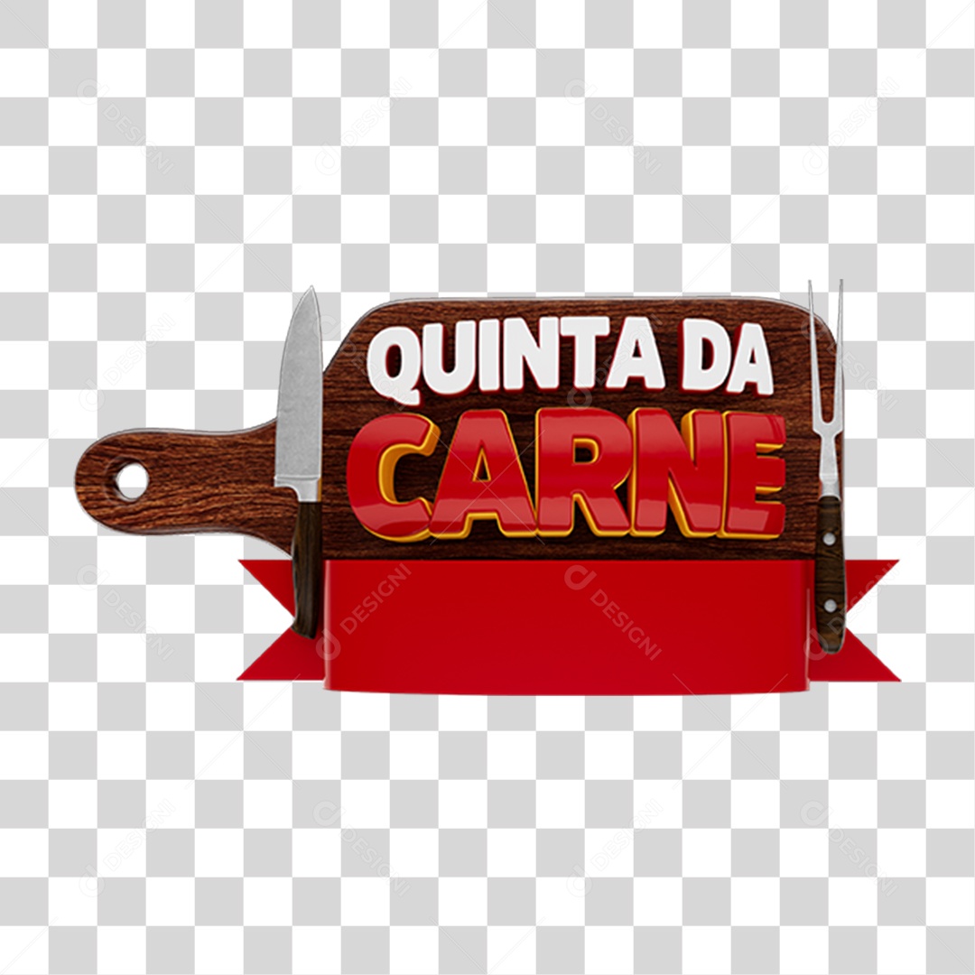 Selo 3D Quinta da Carne para Composição PNG Transparente