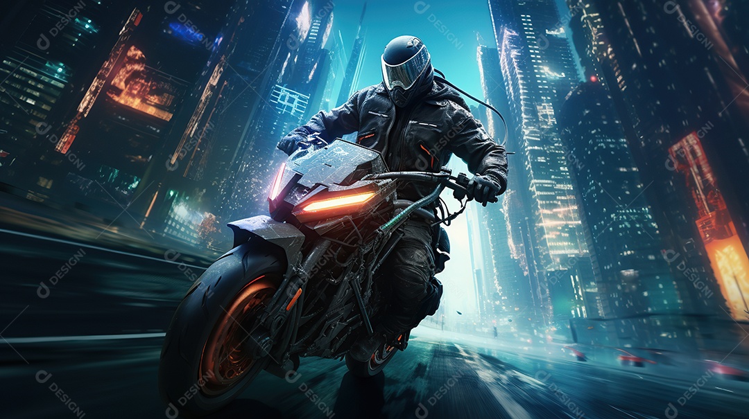 Motocicleta futurista design arrojado