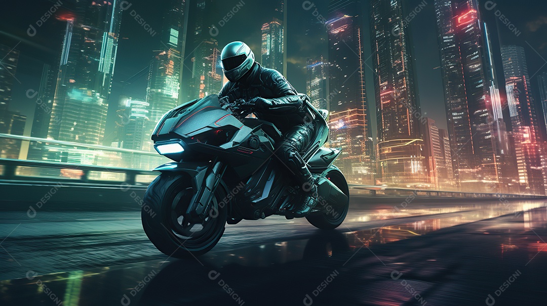 Motocicleta futurista design arrojado