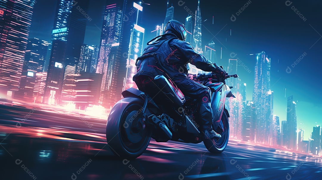 Motocicleta futurista design arrojado