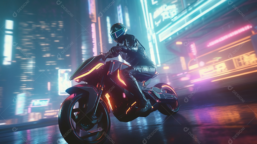 Motocicleta futurista design arrojado