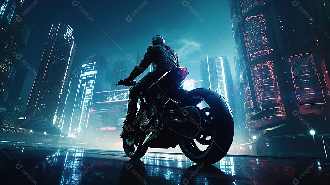 Motocicleta futurista design arrojado