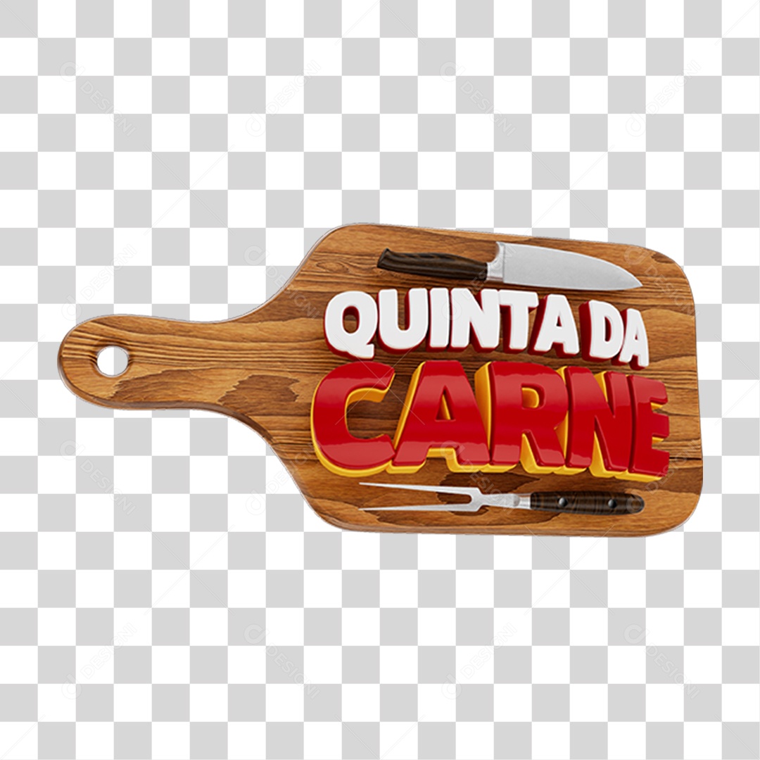 Selo 3D Quinta da Carne para Composição PNG Transparente