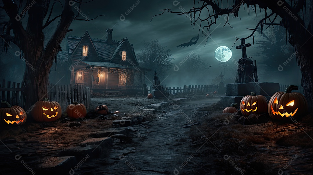 Grande casa assombrada de Halloween