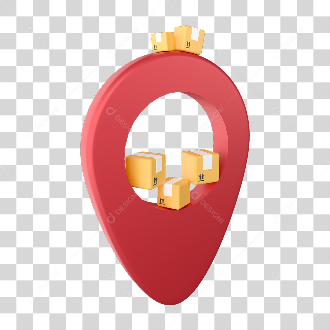 Serviço de Transporte Logístico com Pin de Localização PNG Transparente