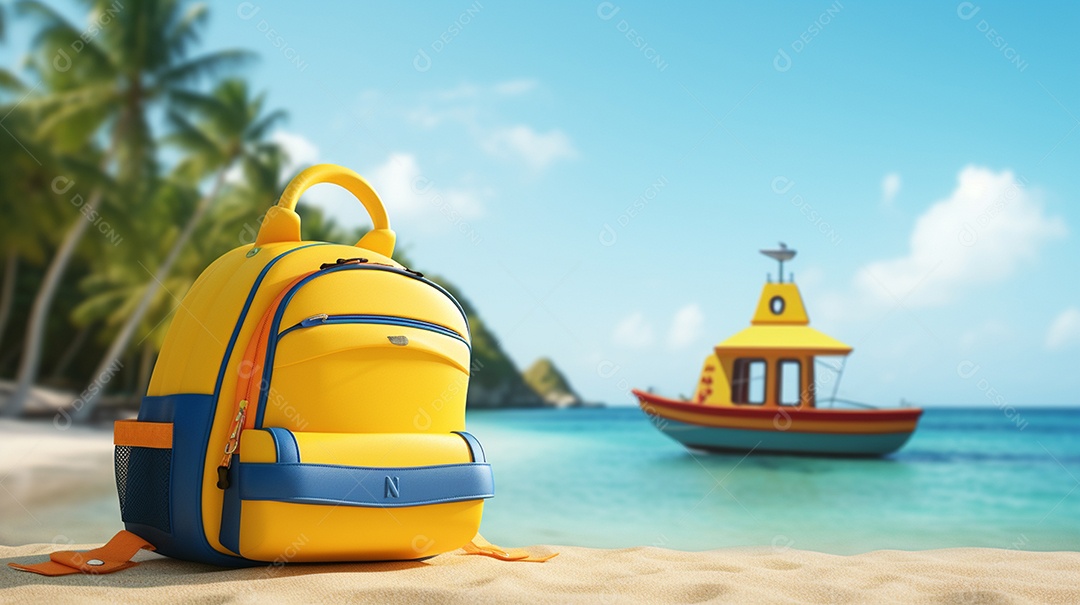 Mochila escolar infantil na volta às aulas.