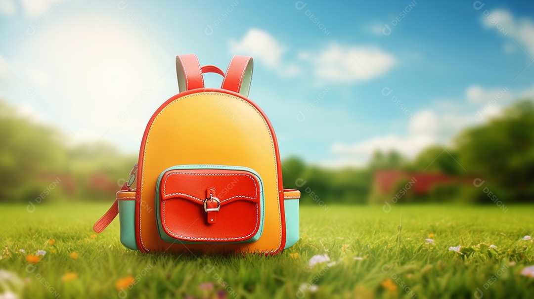 Mochila escolar infantil na volta às aulas.