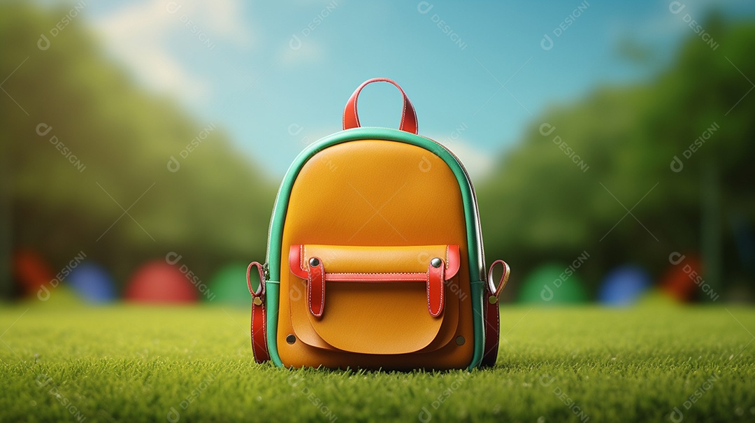 Mochila escolar infantil na volta às aulas.