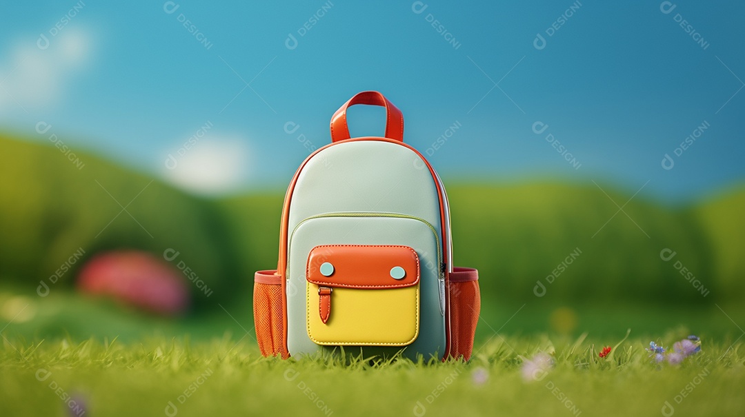 Mochila escolar infantil na volta às aulas.