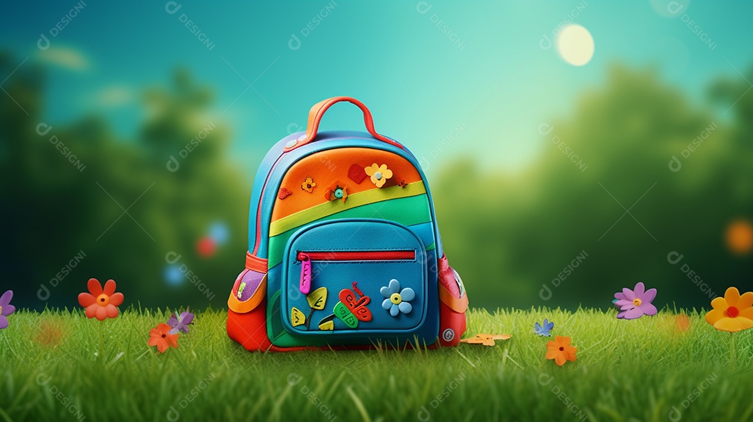 Mochila escolar infantil na volta às aulas.