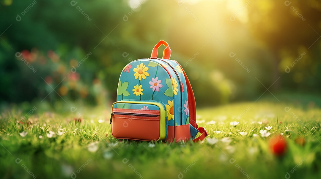 Mochila escolar infantil na volta às aulas.