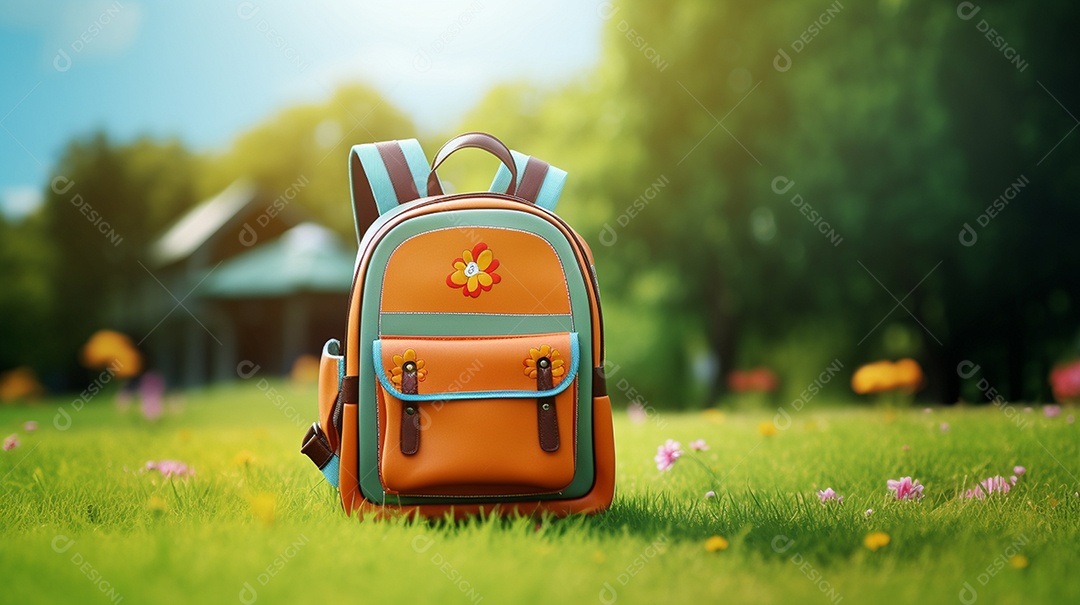 Mochila escolar infantil na volta às aulas.