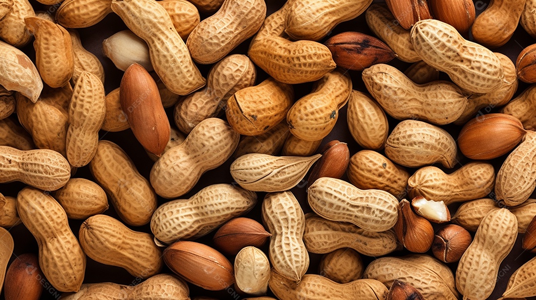 Tigela de amendoim sobre fundo branco