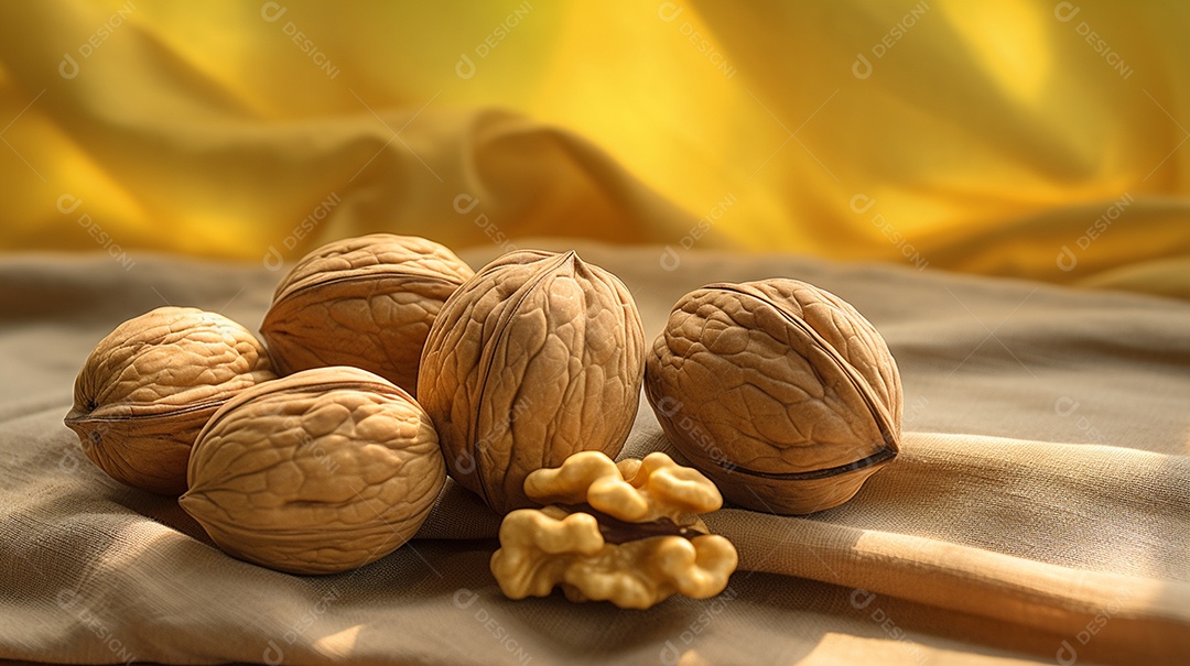 Nozes em uma cesta vintage