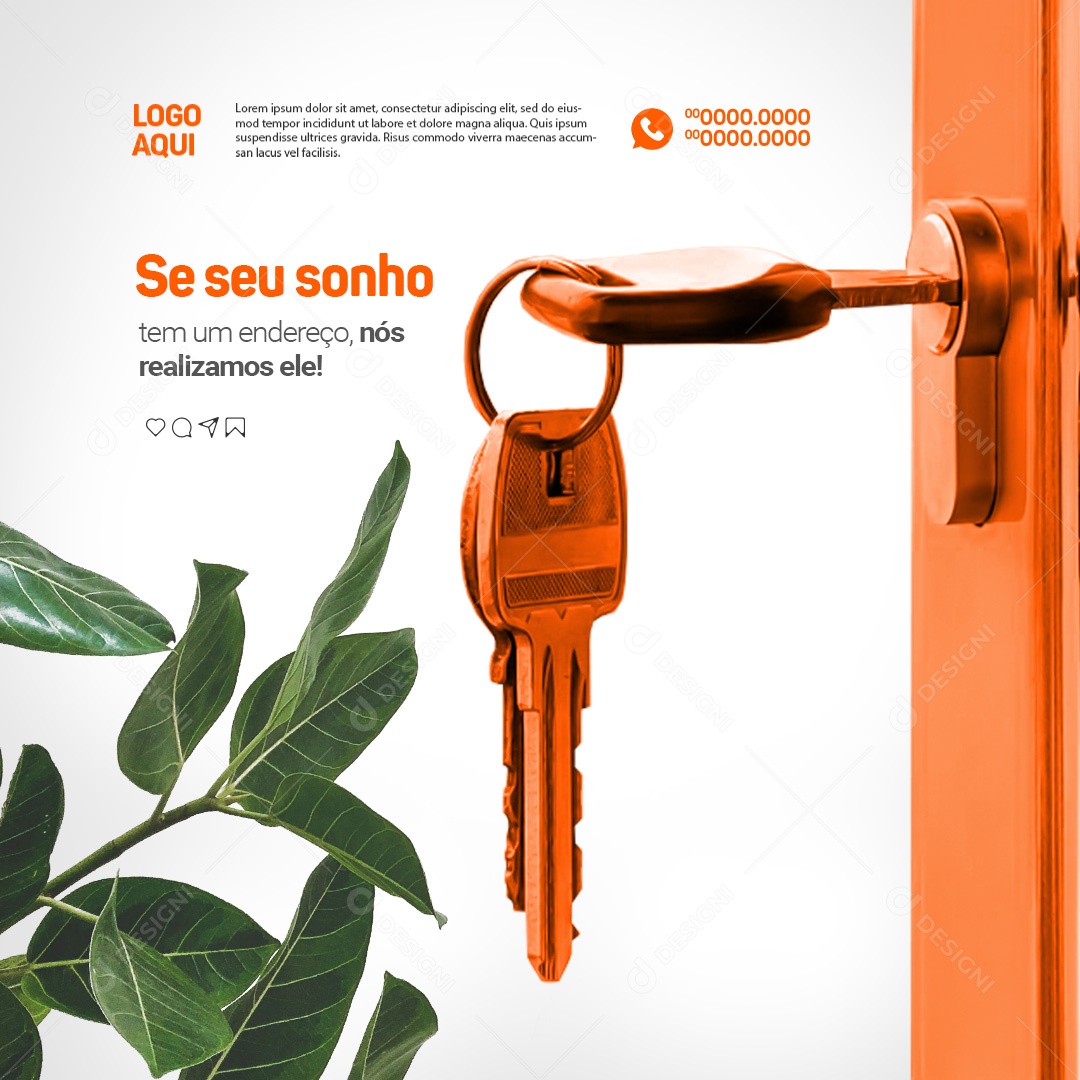 Arquitetura Se seu Sonho tem um Endereço nós Realizamos Ele Social Media PSD Editável