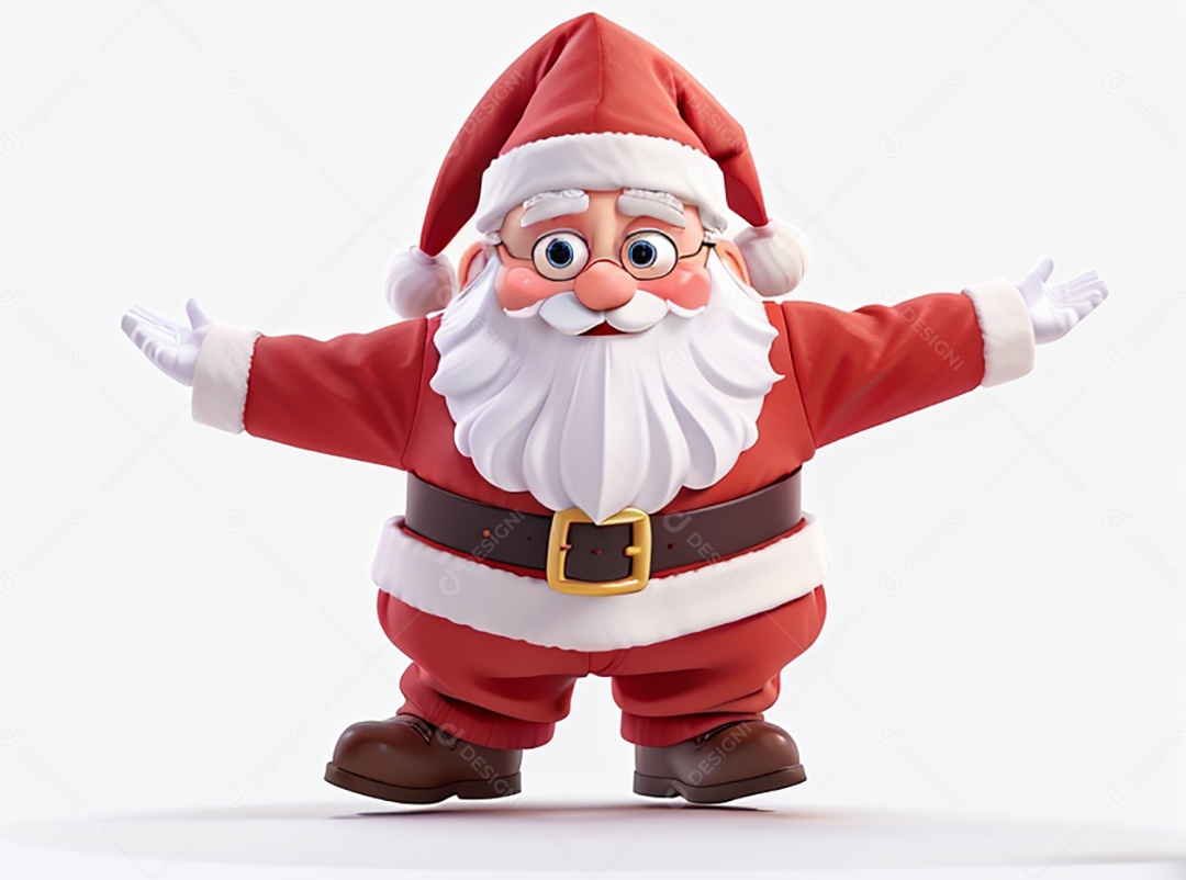 Pequeno Papai Noel em fundo branco