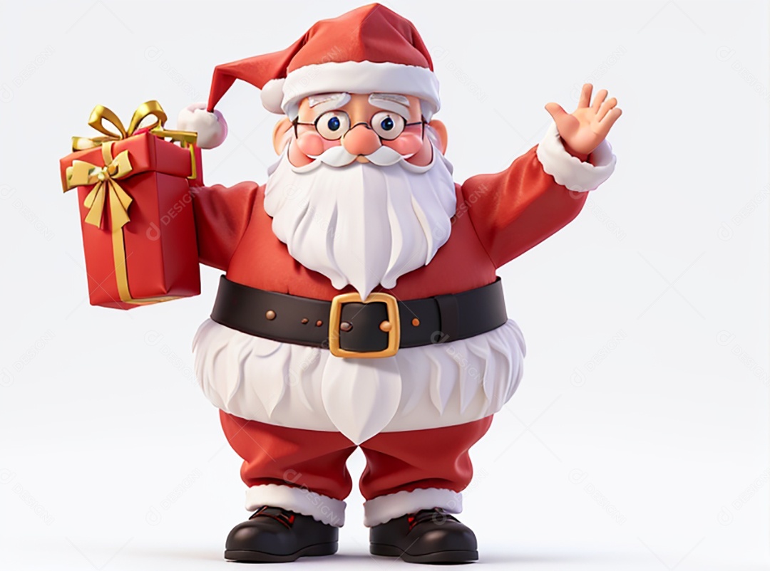 Pequeno Papai Noel em fundo branco