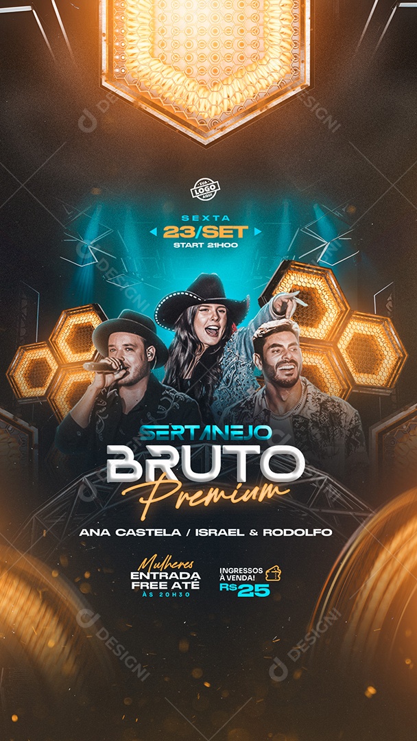 Flyer Story Sertanejo Bruto Premium Social Media PSD Editável