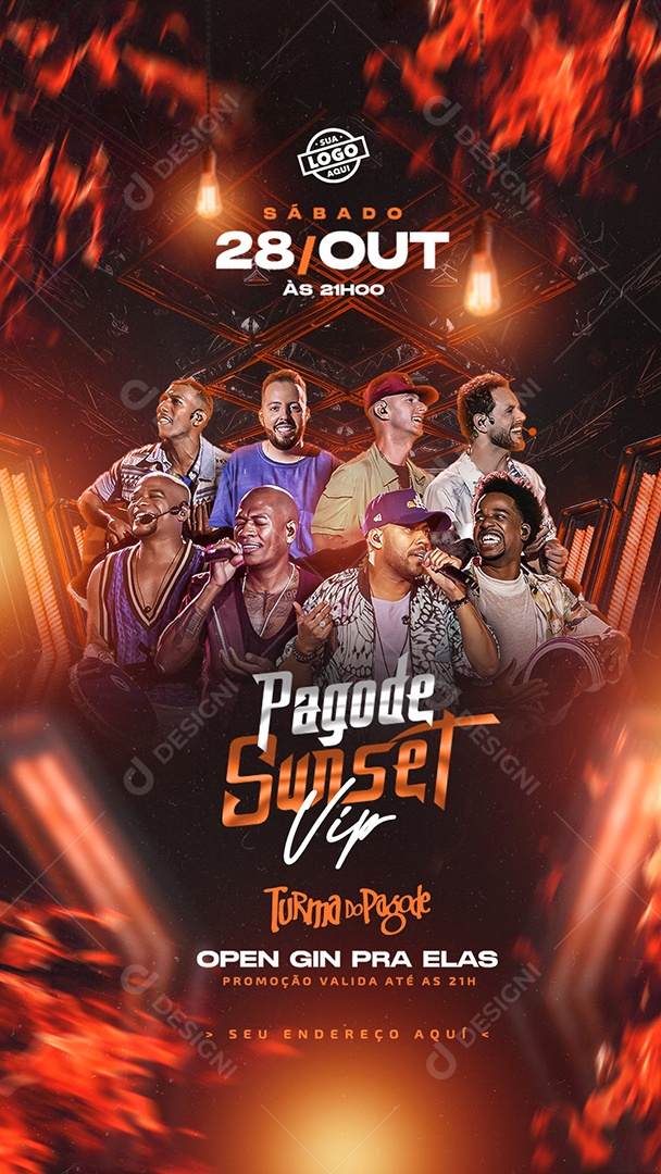 Social Media Flyer Story Turma Do Pagode PSD Editável