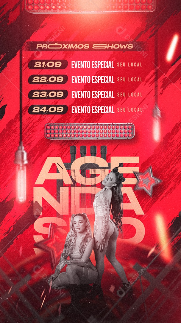 Flyer Story Agendas Próximos Shows Social Media PSD Editável