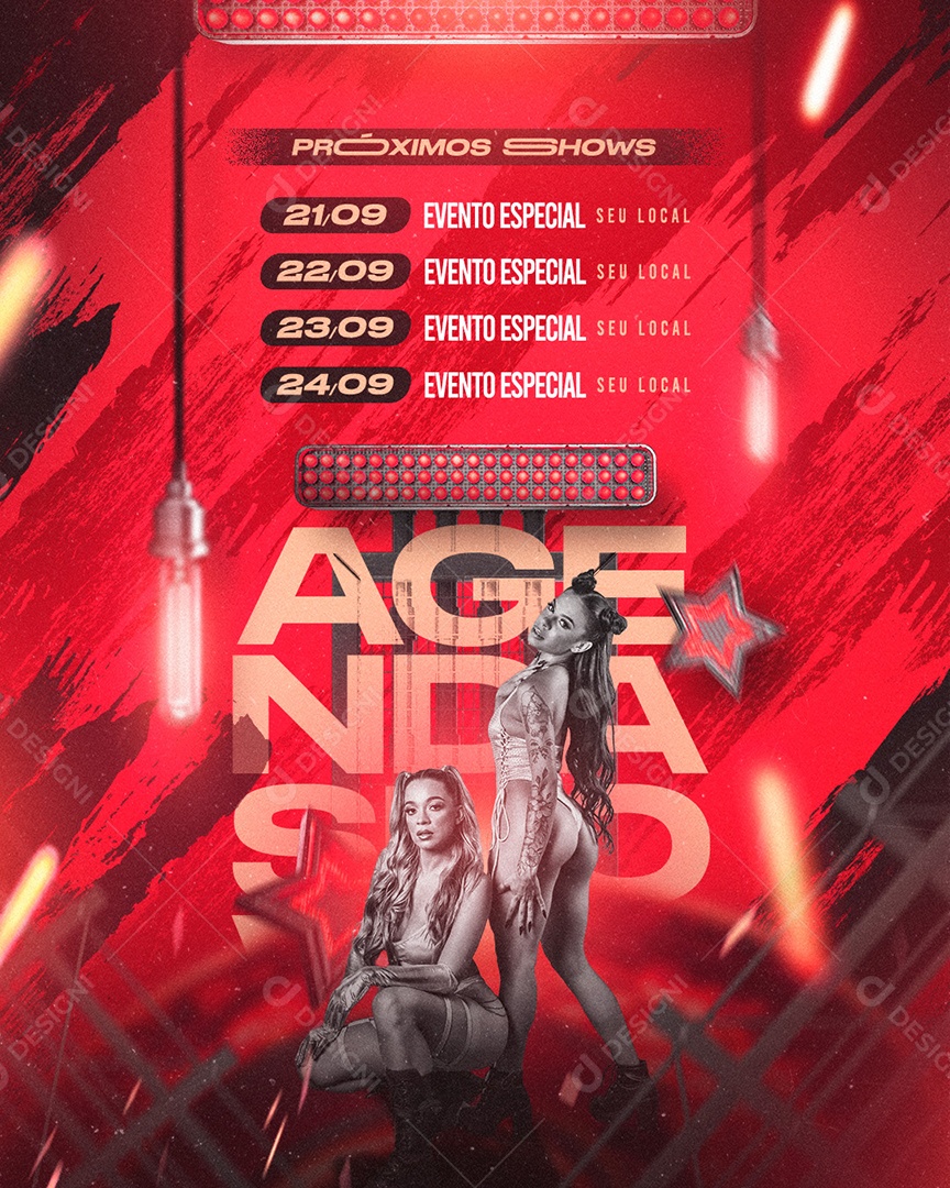 Flyer Feed Próximos Shows Agendas Social Media PSD Editável