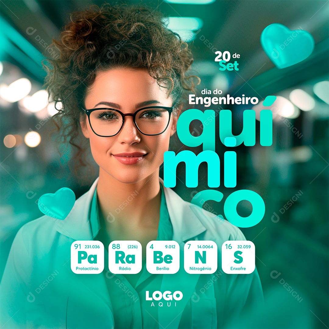 Dia  do Engenheiro Quimico 20 de Setembro Social Media PSD Editável