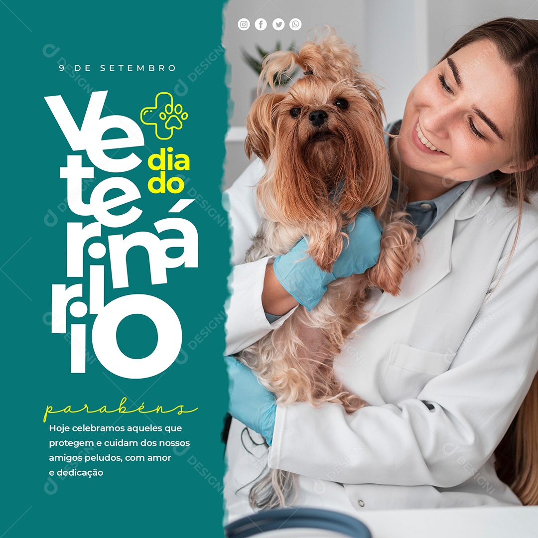 Social Media Dia Do Veterinário 9 De Setembro PSD Editável