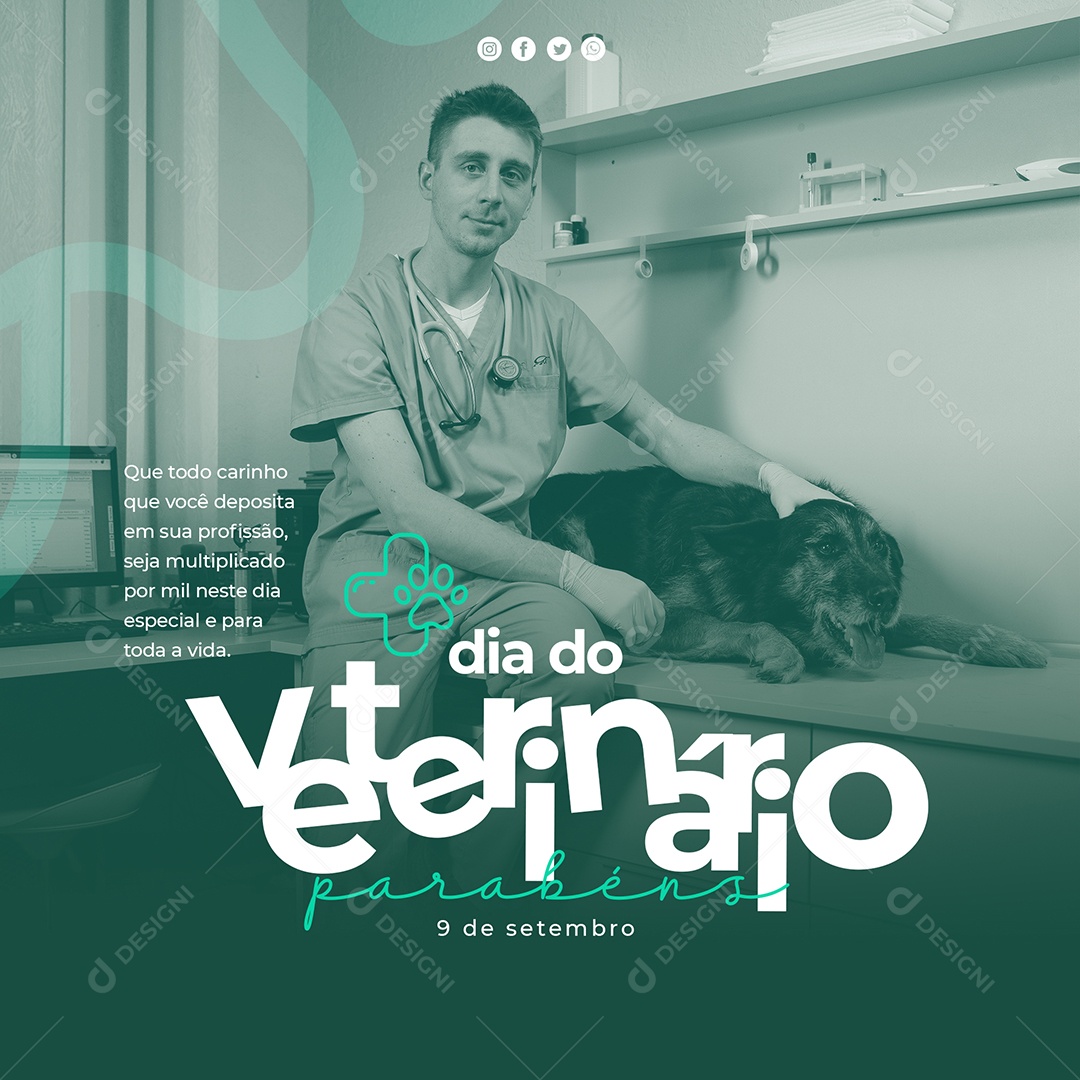 Social Media Dia Do Veterinário 9 De Setembro PSD Editável